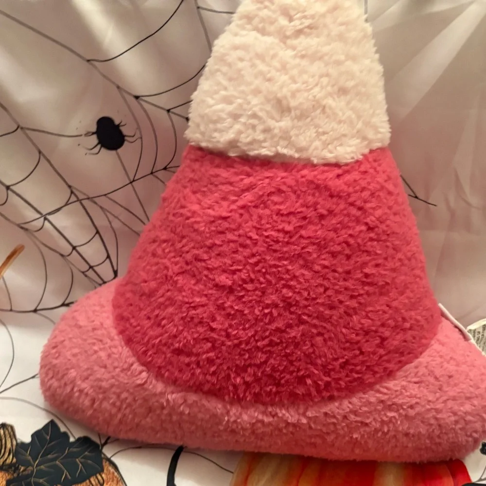 Isaac Mizrahi Pink and White Plush candy corn Pillow